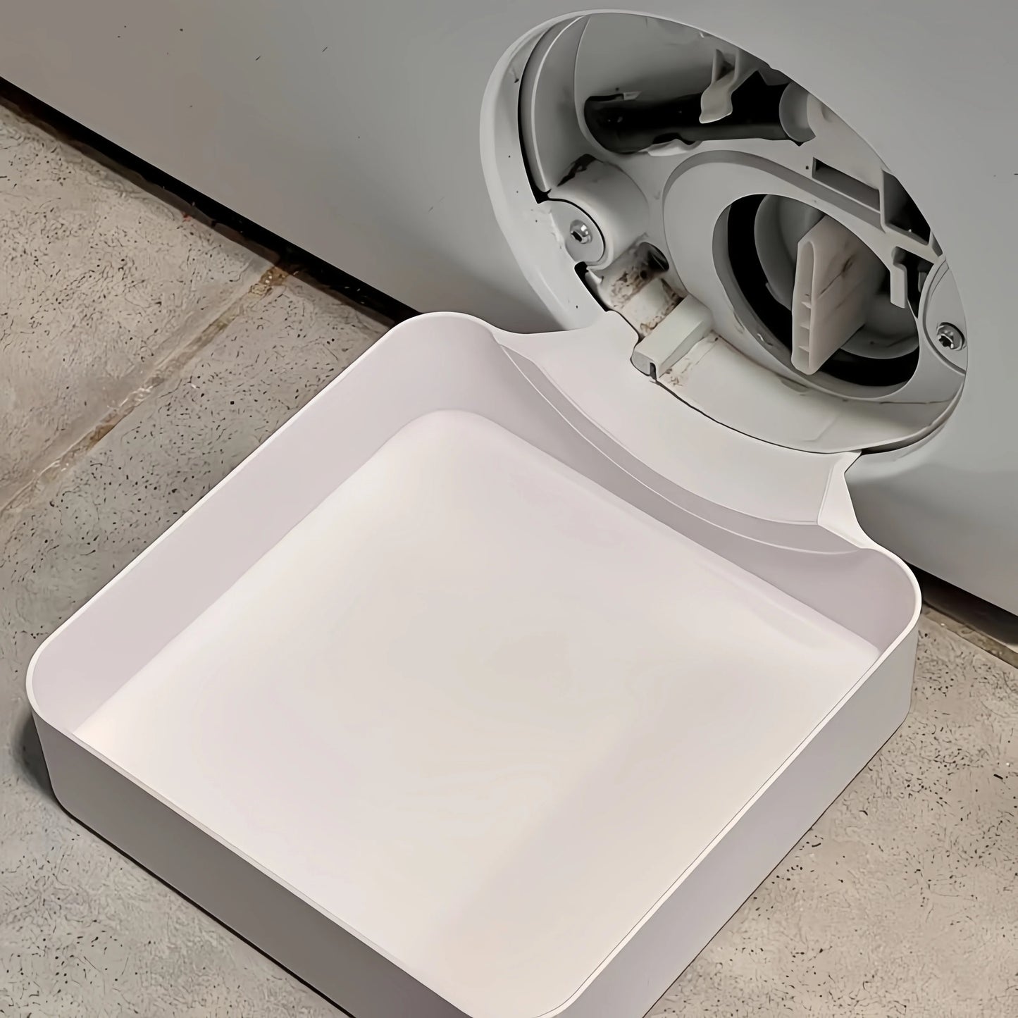 Washing Machine Drain Water Collection Tray, No Overflow, Lint Filter and Foreign Object Collection Drip Tray, Clean Laundry Room Water Collection Box