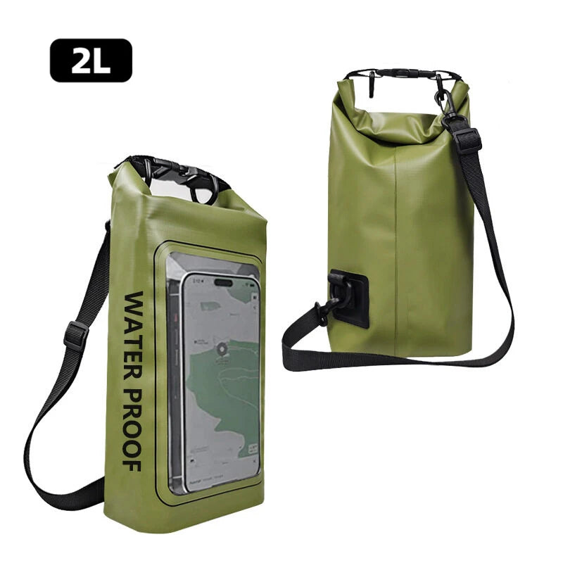 5L Large Capacity Dry Bag Swimming Pack Touch Screen Outdoor Waterproof Kayak Storage Bag Trekking Drifting Rafting Surfing Boating Backpack