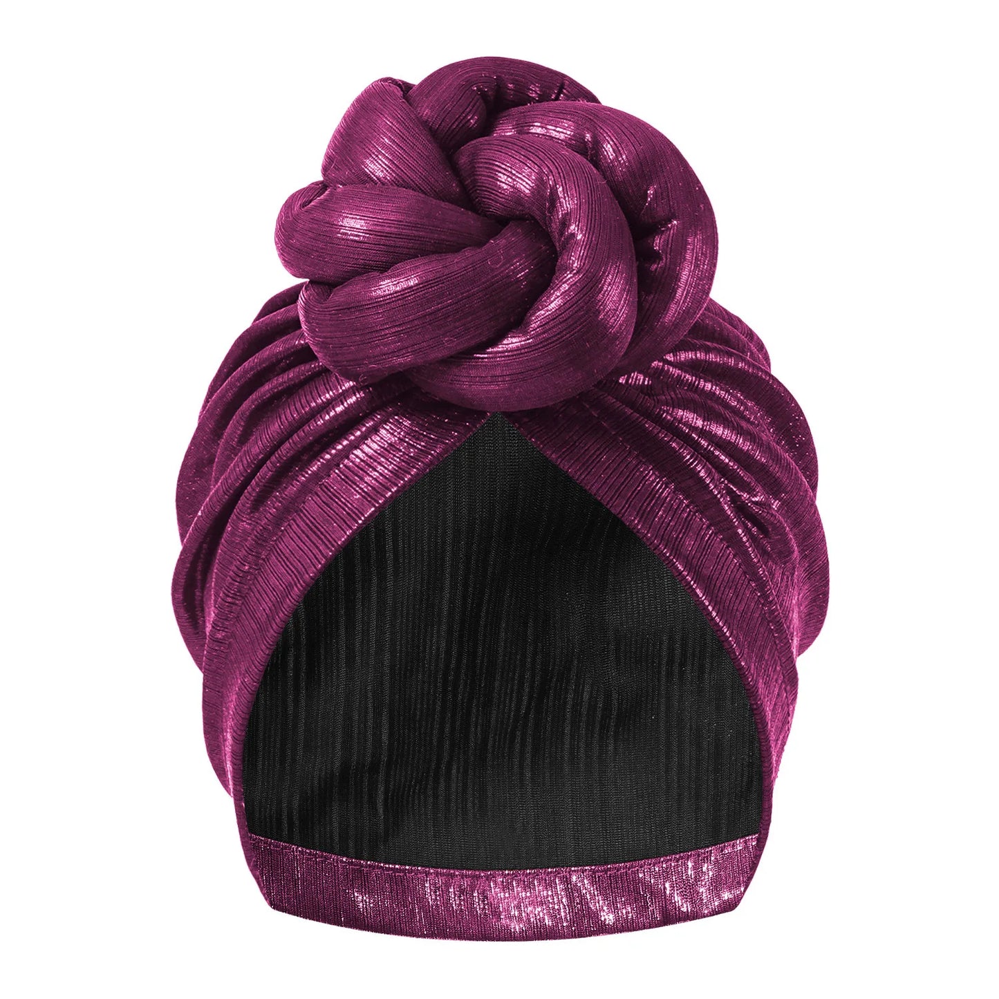 12 Colors Ice Silk Luxury Bonnet For Women Turban Hat Hot Ice Silk Quick-Drying Breathable Laser Personality Trend Ethnic Flower-Wrap Knotted Cap female