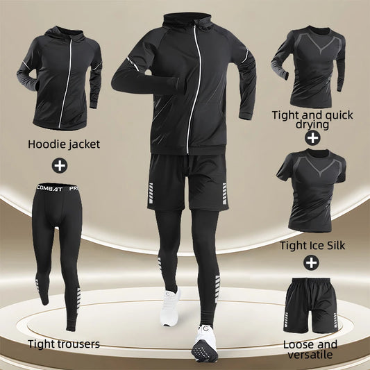 NEW Arrivals S-3XL Plus Size Professional Sports Suit for Men, Fitness Clothes, Autumn and Winter, Running Speed Drying Equipment, Winter Equipment, Morning Running Sports Clothing Supplies
