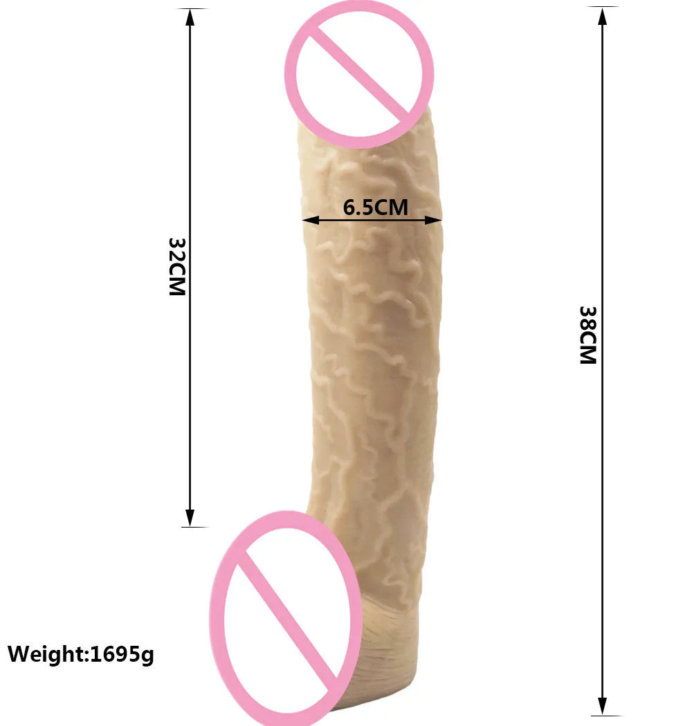 38CM *6.5cm Huge Dildo Adult 18 Sex Toys Dildos Supplies For Women Men Masturbator Big Penis With Suction Cup Cock Dildo Anal Plug Adults Sex Shop Products