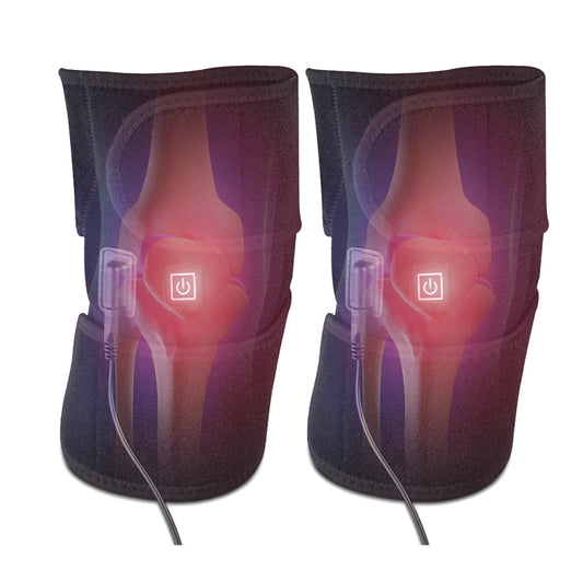 1 Pair Heated Knee Brace Wrap Heating Pad Knee Heating USB Electric Heat Pad 3 Adjustable Leg Warmer Belt for Men Women Arthritis Joint Pain Relief Perfect for Runners Cyclist Sports Injuries