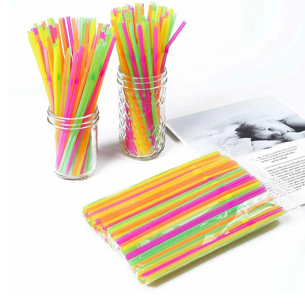 3000 PCS Set Multicolor Black Drinking Straws Cocktail Cola Bar Party Wedding Kitchen Beverage Straw Palette for Hotels Restaurants Pub Night Club