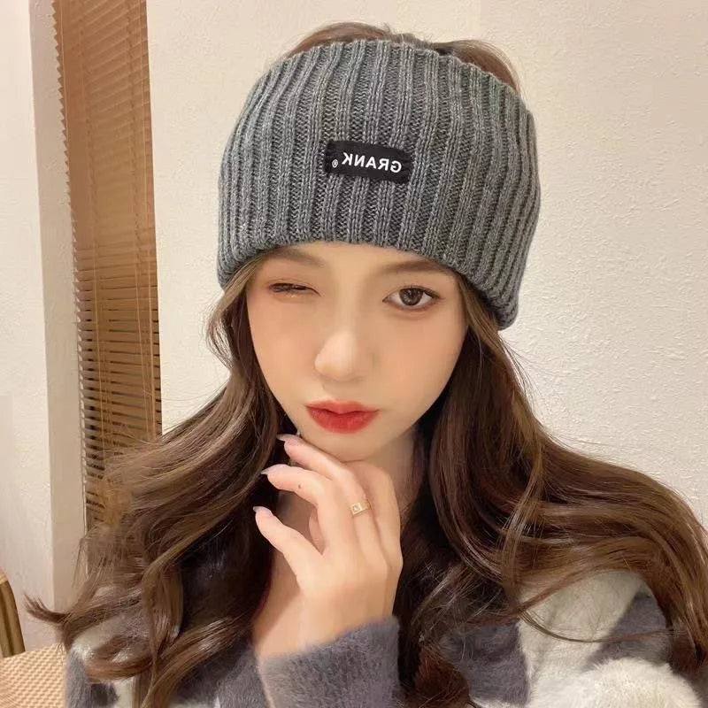 NEW Arrivals Women Winter Wide Headband Solid Color Knitted Warm Headwrap for Girls Punk Elastic Headwear Sports Bands Hair Accessories Female Girls Fashion Apparel Supplies