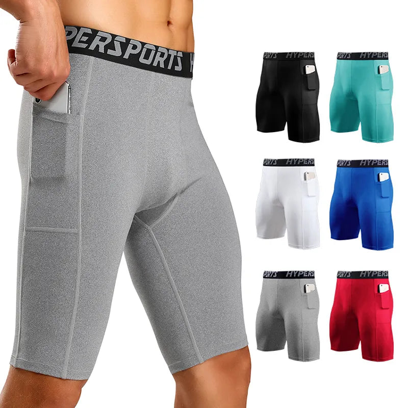 Men Running Short  Quick Dry Leggings Mens Compression Tights Gym Fitness Sport Shorts Male Trunks