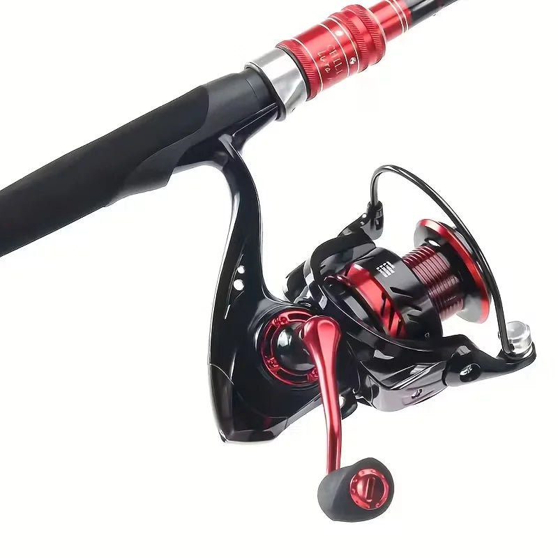 Black Red Design 1000-7000 Series Ball Bearings 13+1 15KG Max Drag Spinning Reel Metal Body Freshwater Saltwater Fishing Reel