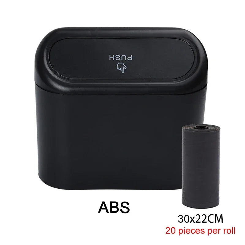 NEW Blue/White Color Car Trash Can (with Lid) Contains 60 (300) Garbage Bags, Small Car Trash Can, Leak-Proof Mini Car Cleaning Accessories