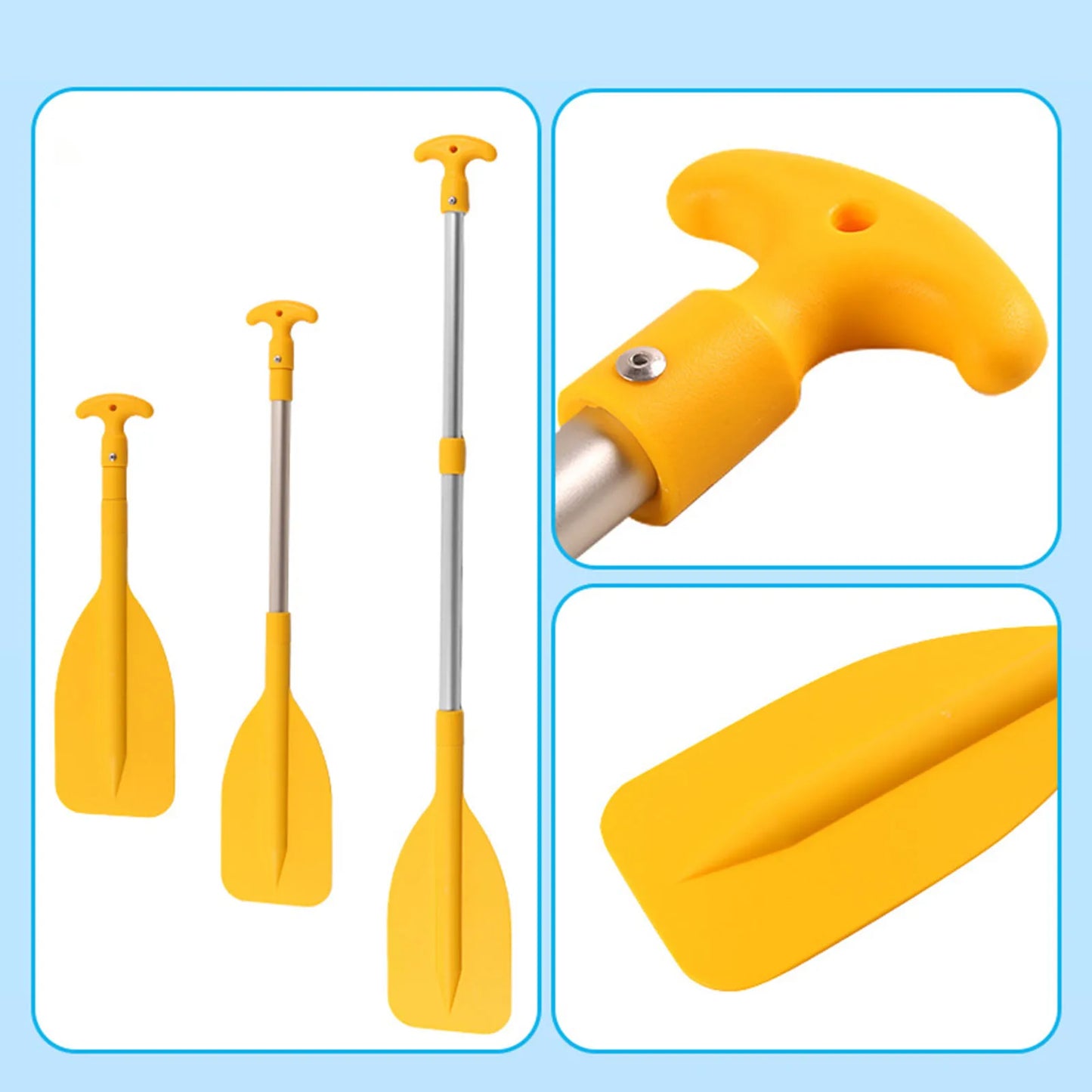 Telescoping Emergency Boat Paddle Aluminum Alloy Shaft Single-Head Boat Oars 53.5-108.5cm Adjustable Length Rafting Canoe Kayak Paddles Water Sports Supplies