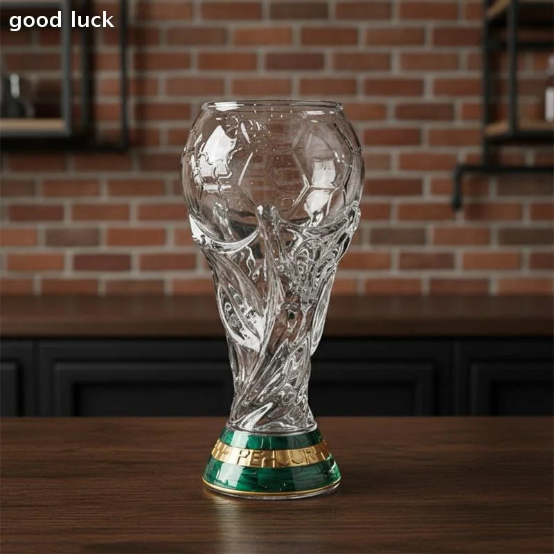 Football Lovers 2026 World Cup 600ml Beer Crystal Glass Coffee Mugs Trophy Shape Comfort With Distinctive Texture Beer Mug Suitable For Family Home Bar Glassware Pubs Barware Accessories
