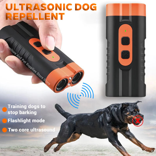 Ultrasonic Pet Dog Repeller Anti Barking Stop Bark Training Device High Power Dog Training Repellents With USB Rechargeable
