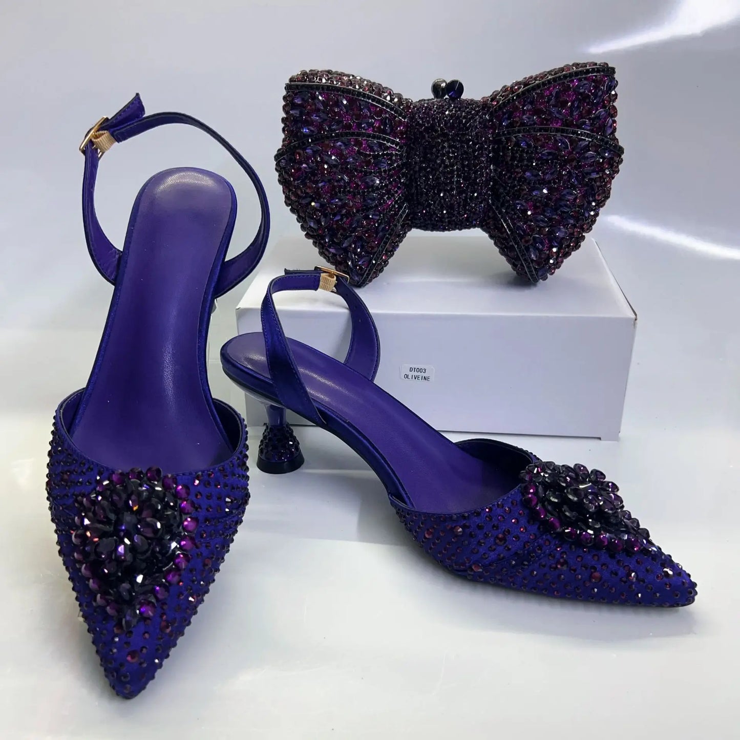 5 Colors  Silver Ab Handmade Luxury Shoes and Bag Matching Set Diamond Sandals for Evening Wedding Guest Party Fashion Stiletto Women Business Dinner Pumps