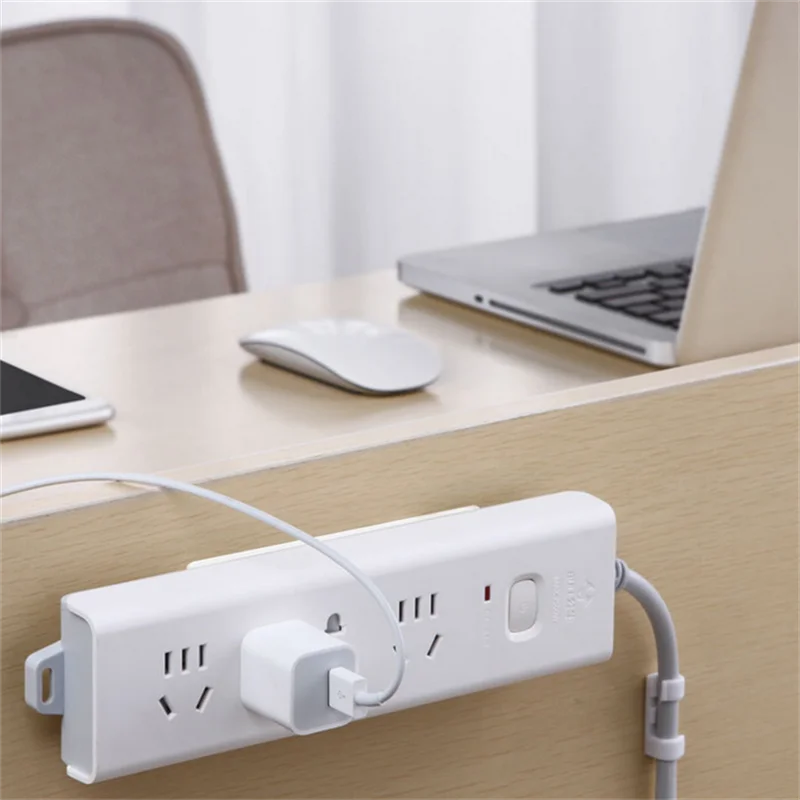 NEW Arrivals 50/100PCS Set Self-Adhesive Desktop Socket Fixer Hanging Power Strip Cable Organizer Removable Wall Holder Fixator Wall-Mounted Home Living Room