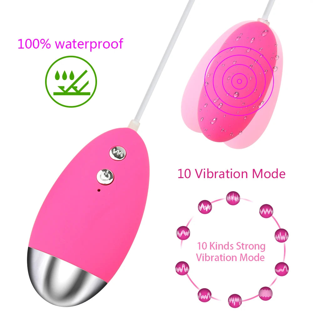 USB 10 Speeds Powerful Egg Vibrator Clitoris Sex Toys for Women Vaginal Ball G-spot Massager Remote Control Vibrating Egg