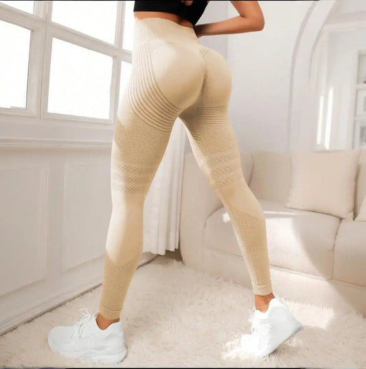 NEW Arrivals 5 Colors Sports Pants With Sexy Lines Lifting Buttocks Sports Tight Pants Women's High Waisted Elastic Fitness Pants Running Yoga Pants