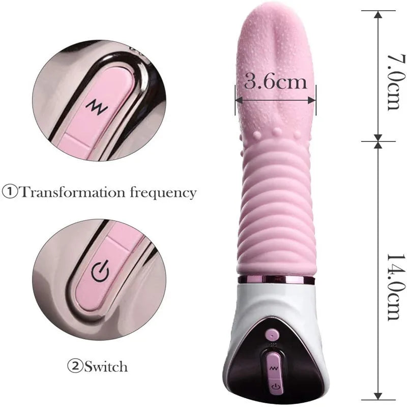 2 in 1 Big Tongue Massager Oral Clitoris Stimulator Dildo Vibrators Female Masturbator Sex Toys for Women Couple Flirting Toys