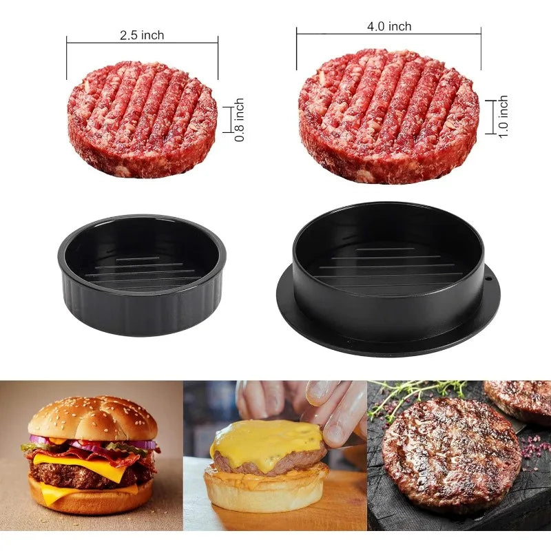NEW Set Non Stick Hamburger Meat Press Maker Round Shape Stuffed Burger Patties Beef Grill Pie Press Mold Kitchen Accessories