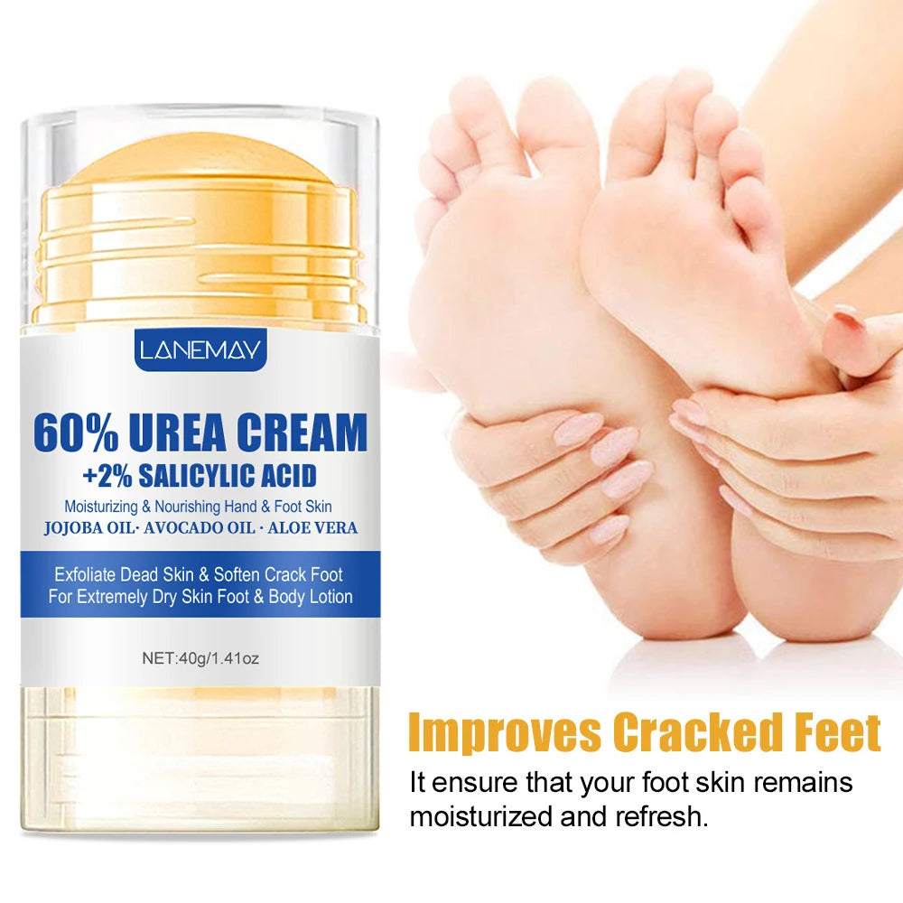 3 PCS Set 60% Urea Foot Cream Ultra-hydrating Aloe Vera For Dry Cracked Foot Heels Callus Deeply Moisturizing Rough Daily Feet Care Stick