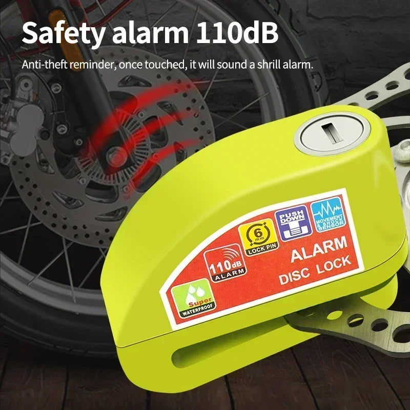 NEW Arrivals Disc Brake Alarm Lock, 5 Colors Full Set Anti-Theft and Theft Prevention, Bicycle Motorcycle Anti-Theft Alarm, Electric Scooter, Bicycle Lock, Brake Disc Lock