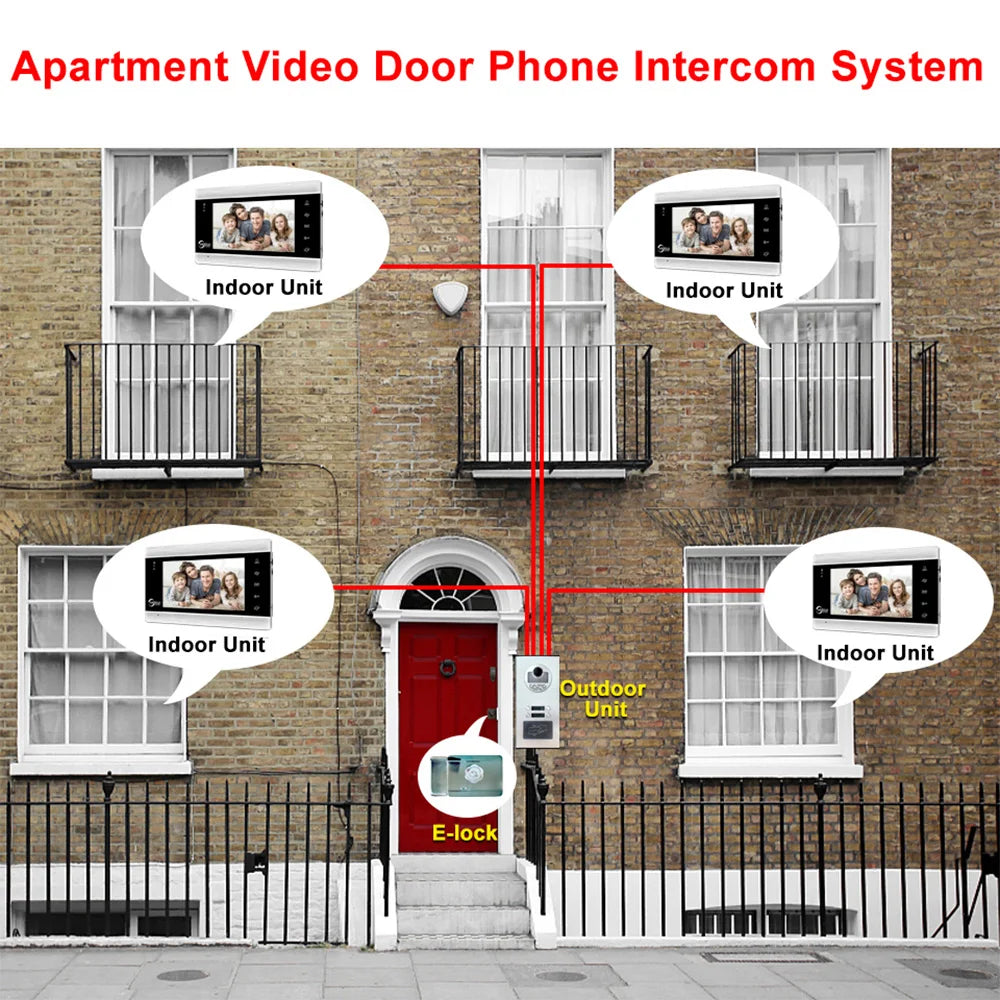 Multi-Family Building 7" WiFi TUYA Smart Video Intercom For Home Video Door Phone Doorbell Camera Villa Security System Apartment