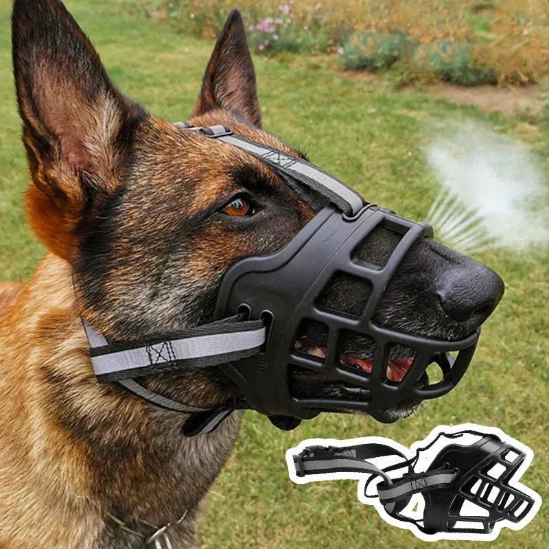 Soft Glue Adjustable Dog Muzzle Anti-Biting Chewing Mask Breathable Dog Muzzle Durable Strong Basket Mask Muzzle Dog Supplies