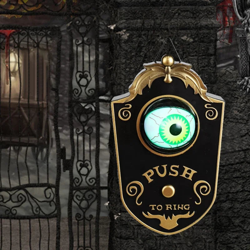 Halloween Decoration One-Eyed Doorbell Horror Props Ghost's Day Glowing Home Hanging Electric Luminous Sounding Eyeball Doorbell