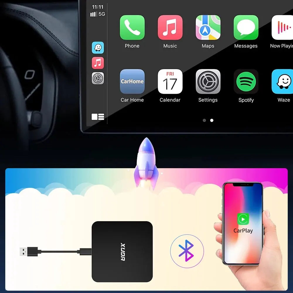 Wireless Car Play Android Auto Wireless Adapter Spotify For Mazda Toyota Mercedes Peugeot Volvo 2 in 1 Box Support Netflix