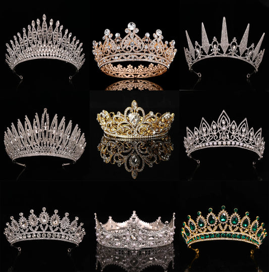 Low-Price Sales are Limited Luxury Wedding Crown Gold Silver Color Rhinestone Crystal Diadem Queen Crown Princess Tiaras Bridal Hair Jewelry Party Hair Accessories Girls Ladies Luxury Jewelry Fashion Accessories Supplies