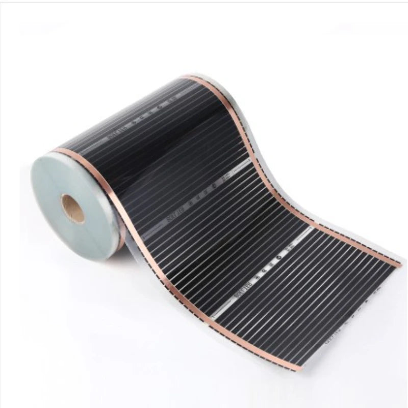 NEW All Sizes 220V 50cm Width x 400cm Healthy Floor Heating Infrared Underfloor Heating Carbon Film Heater Electric Floor Warming Mat 220W