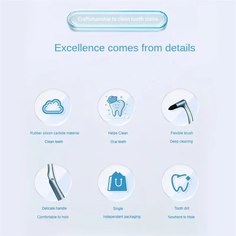 5 PCS Set Orthodontic Interdental Brush Toothbrush Stain Eraser Sponge Remove Tartar/Tea/Smoke Stains Oral Care Tools Tooth Stain Dental Tools Sets Oral Hygiene Supplies