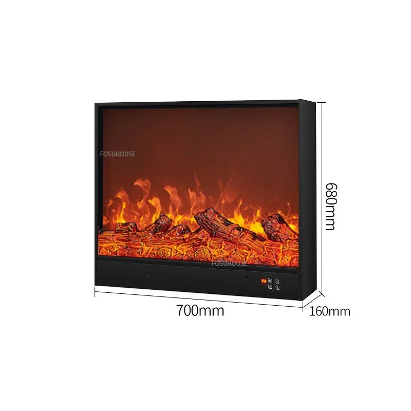 Customized Embedded Home Electric Fireplace Heater Fireplace Core Simulation Flame Living Room Decoration LED Background Wall Mounted Heating Home Supplies