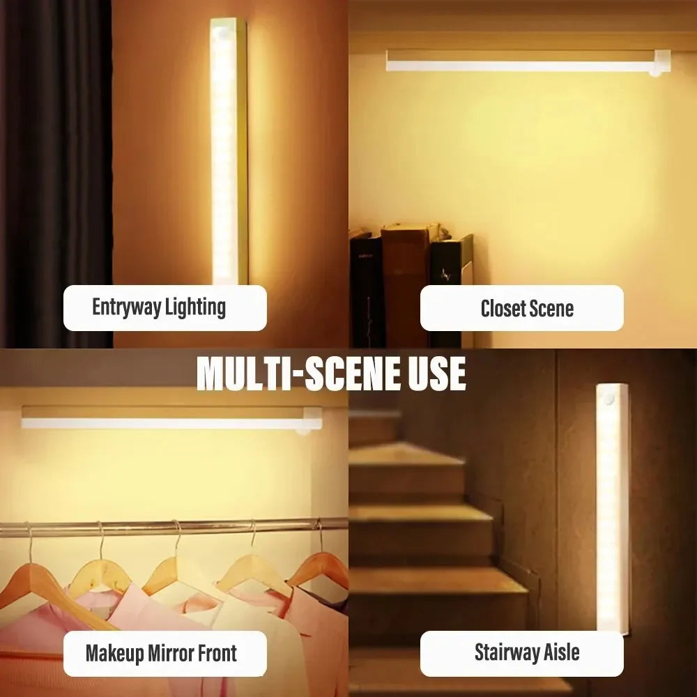 50cm Motion Sensor Light Wireless LED Night Light Type C Rechargeable Light Cabinet Wardrobe Lamp Staircase Backlight For Kitchen