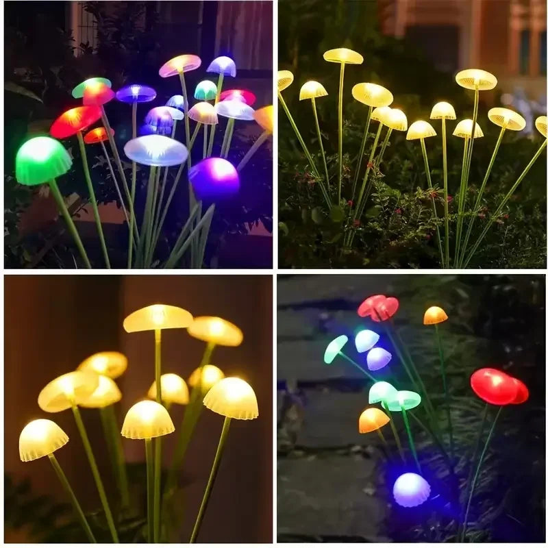 NEW  Solar Garden Lights 2 Modes LED Solar Mushroom Lights Waterproof Decor Yard Patio Pathway Jellyfish Lamp Atmosphere for Garden Decoration