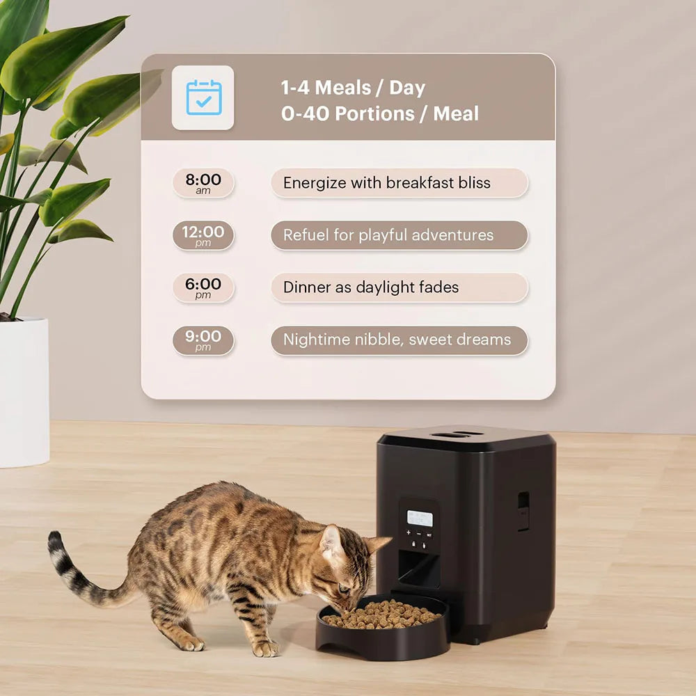 New 2L Pet Feeder Cat Dog Smart Food Dispenser Regular Quantitative Feeding With Audio Recording Feeding Bowls Pet Supplies