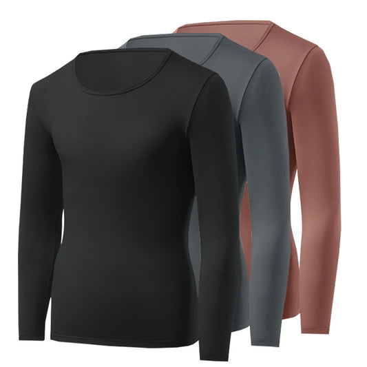 NEW Arrivals 1pcs Men's Ultrathin Thermal Underwear High Elasticity Plus Size Constant Temperature Seamless Long Sleeve Bottoming Tops