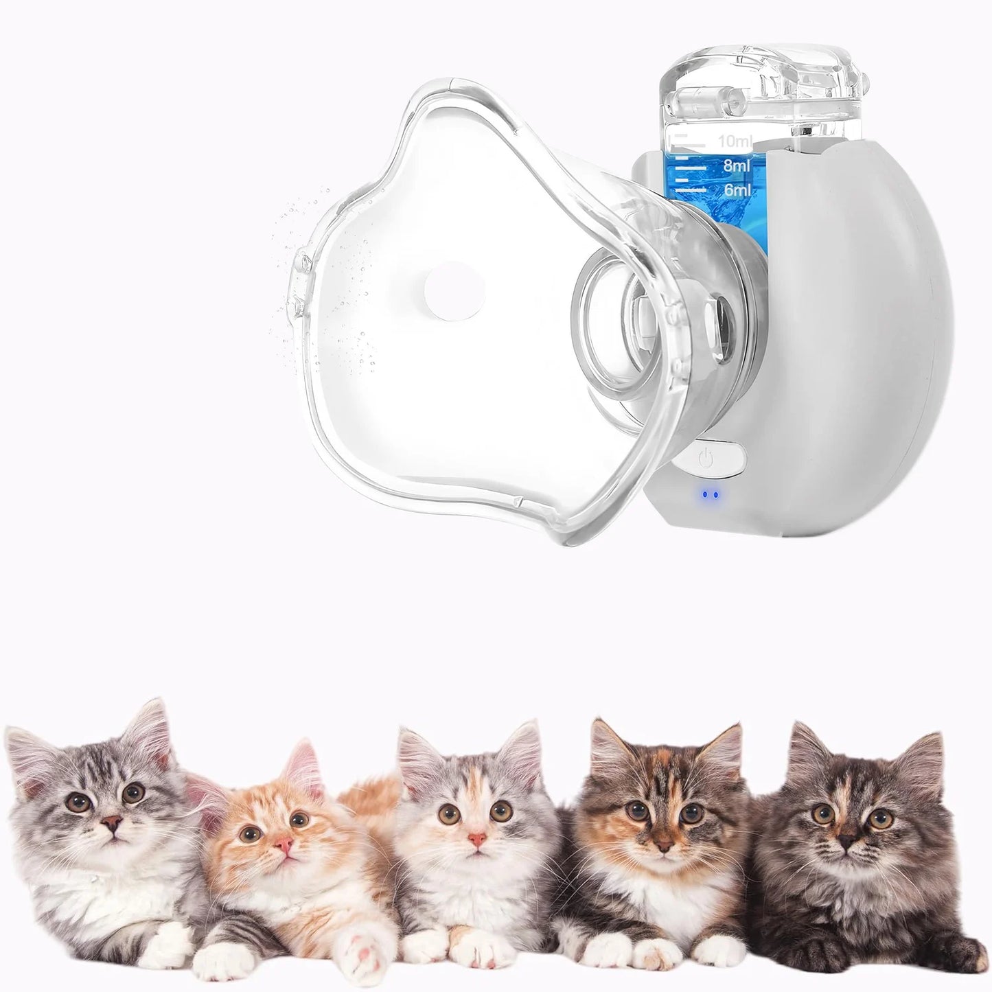 NEW Pet Cat and Dog Wireless Automatic Cool Mist Nebulizer Animal Inhalation Device Pet Supplies Asthma Pneumonia Bronchitis Therapy Breath Support Inhaler Pets Health Care Products