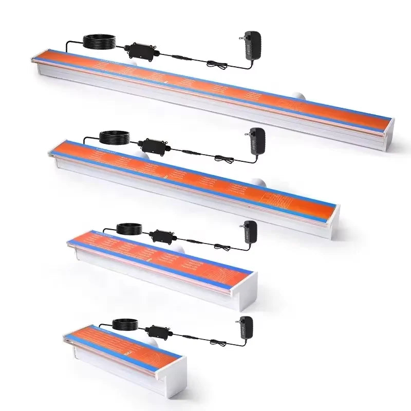 NEW 120CM RGB Remote Control 8 Colors EU/US Plug with Bulbs Automatic Underwater Waterfall Blade Fountain Spa 30/60/90/120cm Water Descent Wall Sheer Descent Cascade Mounted Colorful