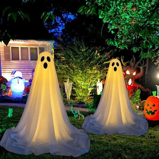 Halloween Ghost Spooky Decor Battery Light Home Ghost Front Porch Yard Courtyard Standing Halloween Horror Decoration