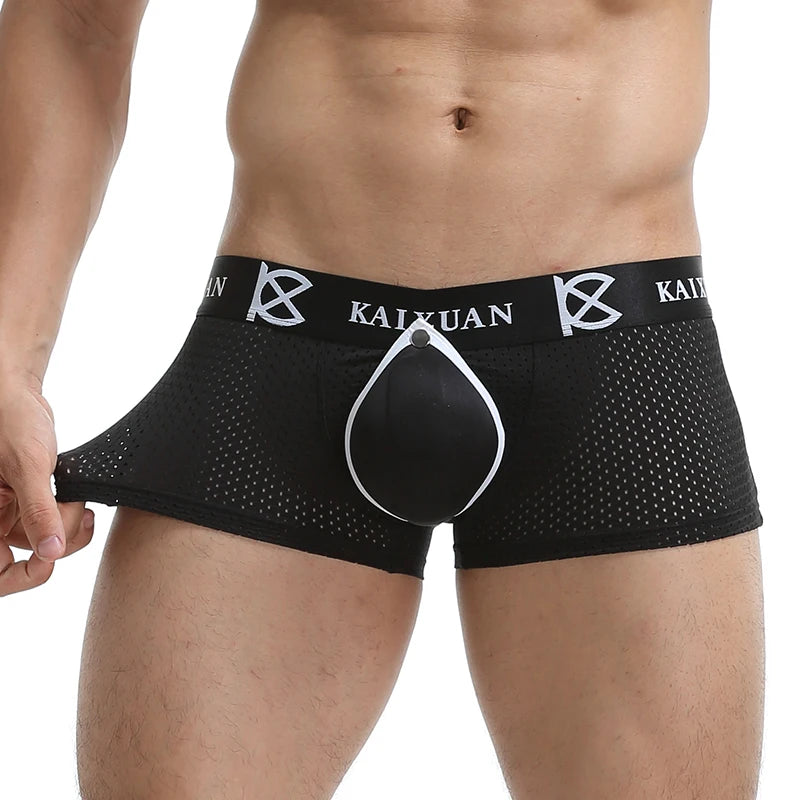 Men Underwear Boxers Shorts Male Front Removable Underpants Jockstraps Pad Panties