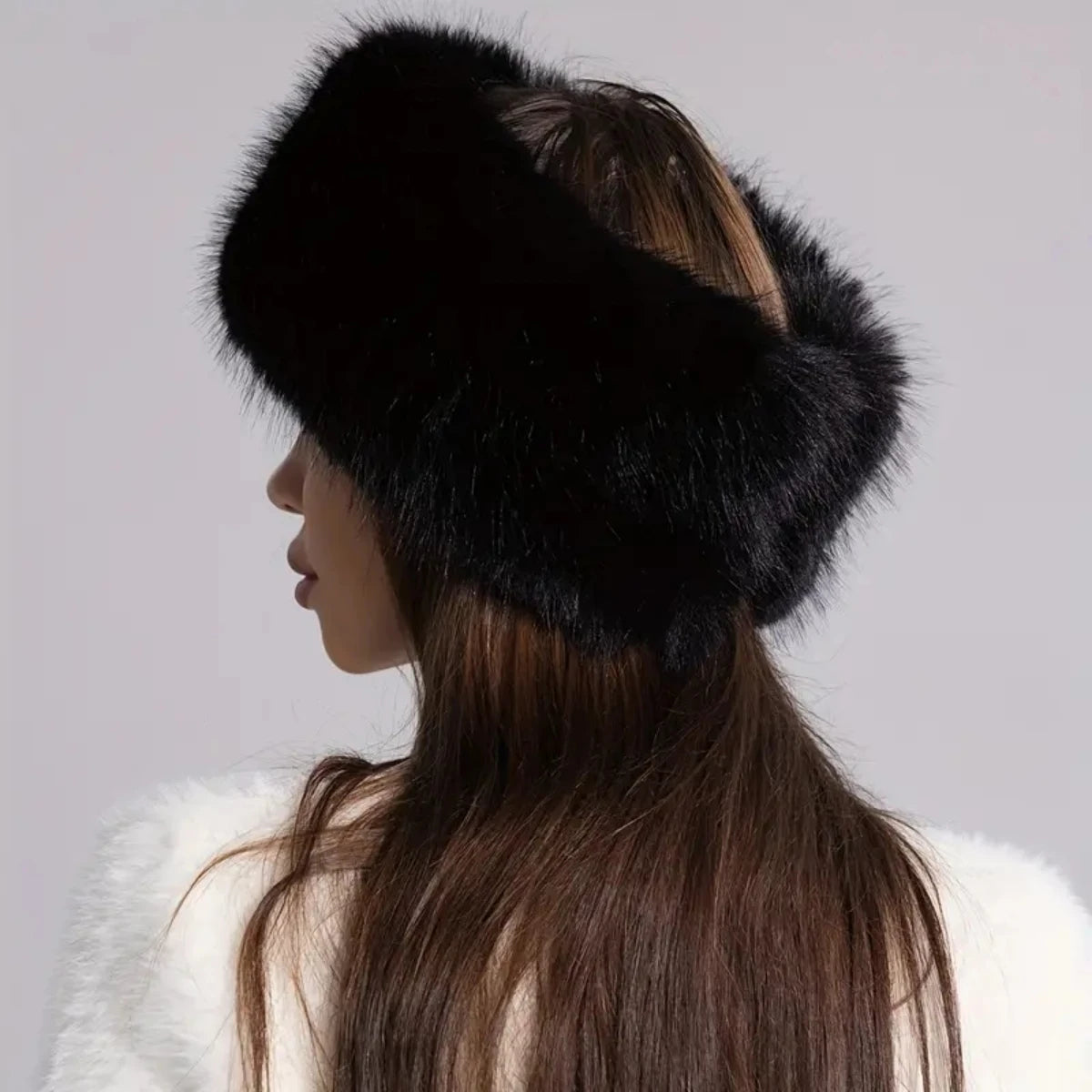 Winter lmitation Fur Thickened Hat Without Top Hat, BreathableComfortable Outdoor Travel Brimless Hat