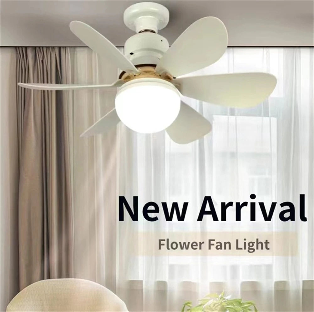NEW Arrivals Dimmable Light Color Temperature Modern Ceiling Mount Remote Control Smart E27 Led Ceiling Fan Light Cooler Home Office  Air Cooling Fan