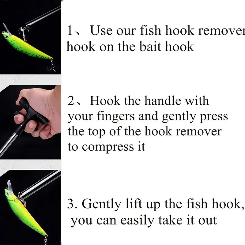Portable Aluminum T-Hook Remover Fish Hook Separator Taker Hook Fishing Tackle Grip Equipment Sea Lakes River Fishing Accessories