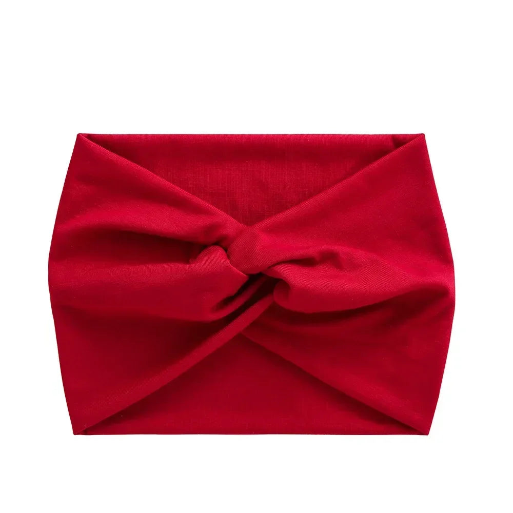 NEW Arrivals 44 Colors/Patterns Sports Elastic Wide-Brimmed Headband Unisex Solid Color Knotted Soft Anti-Slip Warm Turban Bandana Elastic Hairband Ladies Girls Fashion Apparel Accessories Clothing Supplies