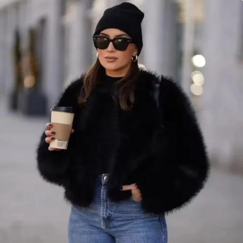 Low-Price Sales are Limited NEW Fashion Fluffy Faux Fur Evening Nightclub Coat For Women Winter Snow Outerwear Elegant Loose Long Sleeve Jacket Female Thick High Street Ladies Girls Luxury Fashion Clothing Supplies