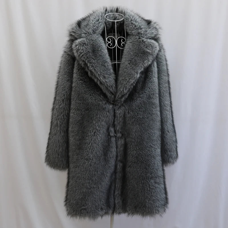 Low-Price Sales are Limited NEW Arrivals S-6XL Plus Size Luxury Dark Gray Men's Fur Coat Mink Fur Long Coat Winter Thickened Warm Trench Coat Outdoor Snow Clothes Men Luxury Fashion Apparel Supplies