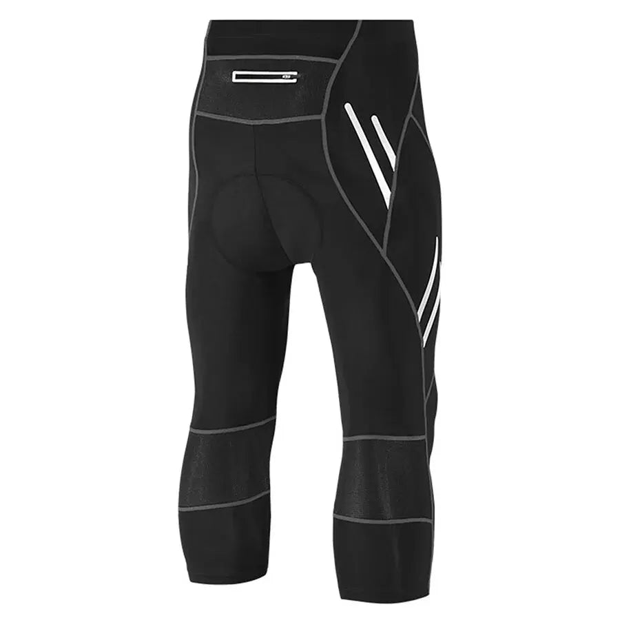 Men Cycling Cropped Pants Moisture Wicking Breathable Gel Padded Bike Active Wear Sweatpants