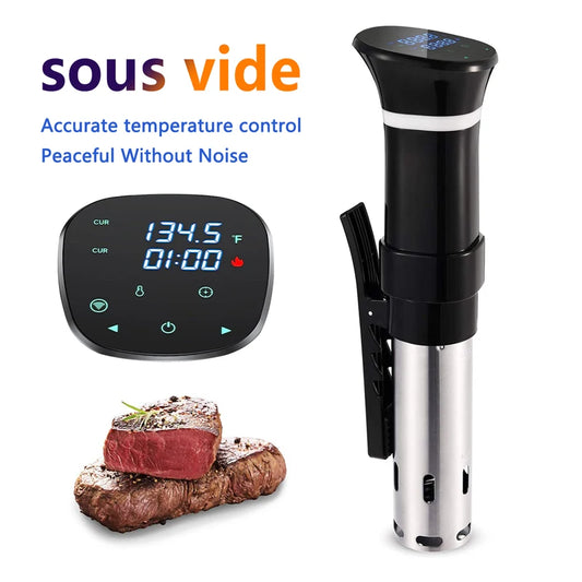 UK/EU Sous Vide WI-FI 1100W High-Power with Slow Cooker Function  99-Hour Timer & Precision Vacuum Cooking, ±0.1°C Temperature Control Home Appliances Kitchen Cooking Accessories