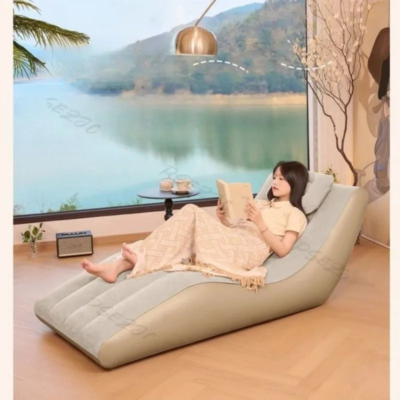 Fully Automatic Luxury Style Inflatable Sofa for Outdoor Beach Camping Garden Lazy Rest Complete Set of Portable Inflatable Outdoor Sofa