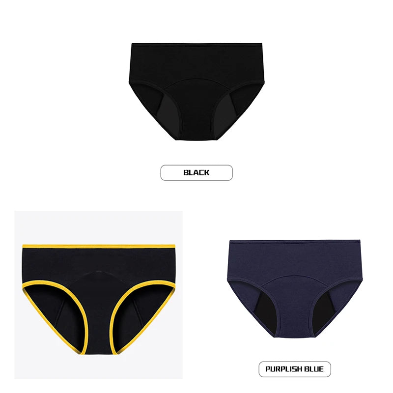 NEW 3 PCS Set S-3XL Plus Size  Menstrual Panties for Women Leak Proof Briefs Cotton Lingerie Absorbency Physiological Underwear Period Underpants