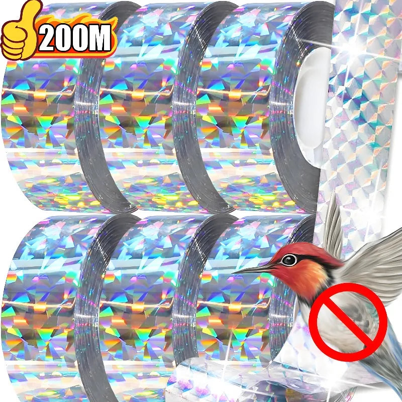 4 Rolls Set Protect your Garden Bird Scare Tape Anti Bird Flashing Reflective Ribbon Tapes Double-Sided Birds Repellent Keep Pigeons Away Garden Pest Control Home Garden Tools Sets