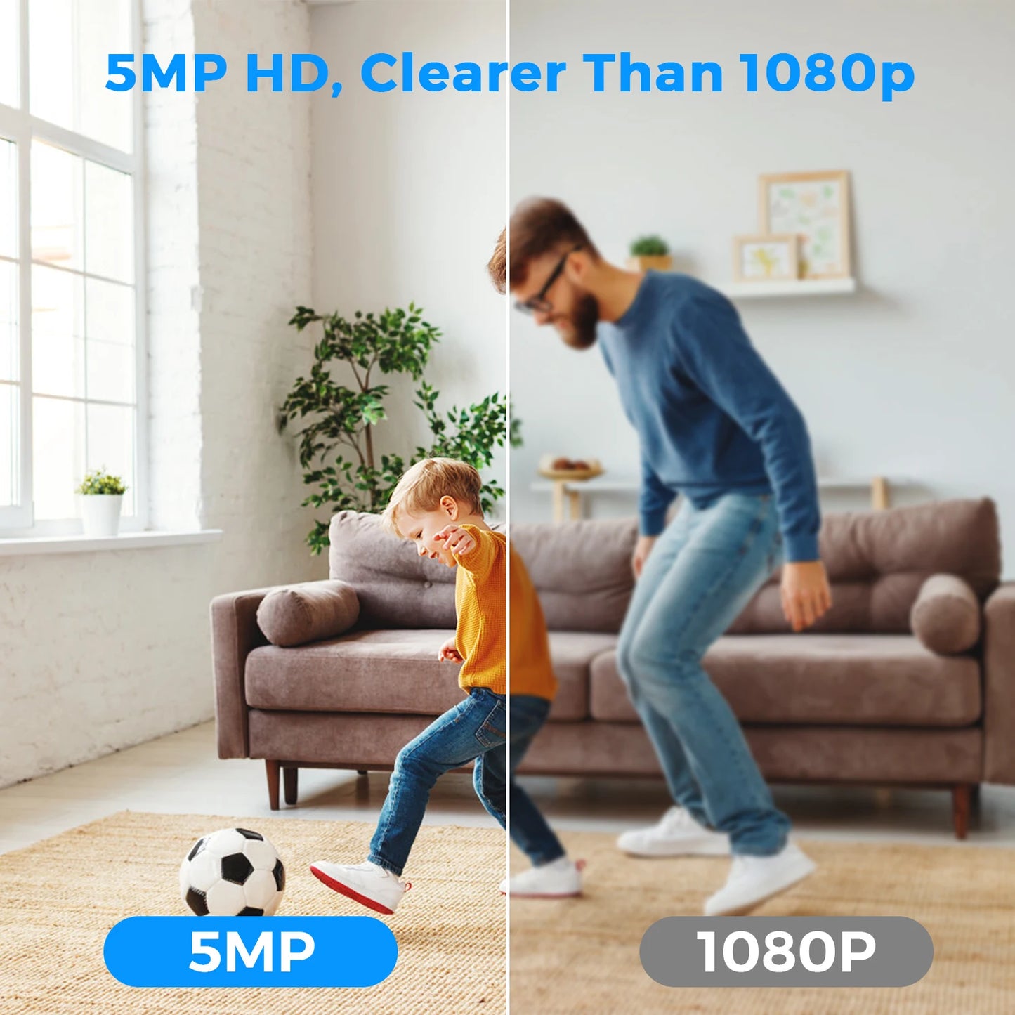 NEW 5MP with 128G Card Mini Wi-Fi IP Camera Indoor Human Detection 5X Zoom Surveillance Baby Monitor CCTV PTZ with O-Cam Pro App Support SD Card Home Security Supplies